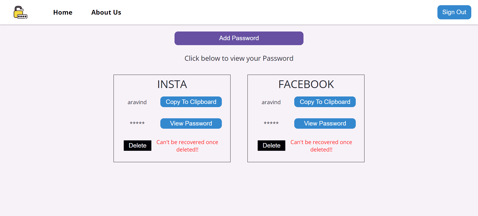 Password Manager Preview